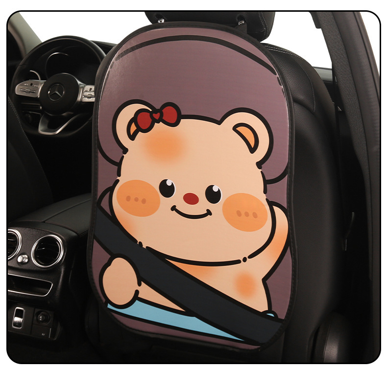 Couple Style Bear Lady Cute Cartoon Chair Back Anti-Kick Pad Car Seat Back Anti-Fouling Pad Long Style Short Style