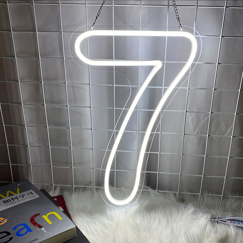 LED luminoso neón luz de modelado digital fiesta de cumpleaños decoración de lámparas de fiestas habitaciones pared LED atmósfera luz