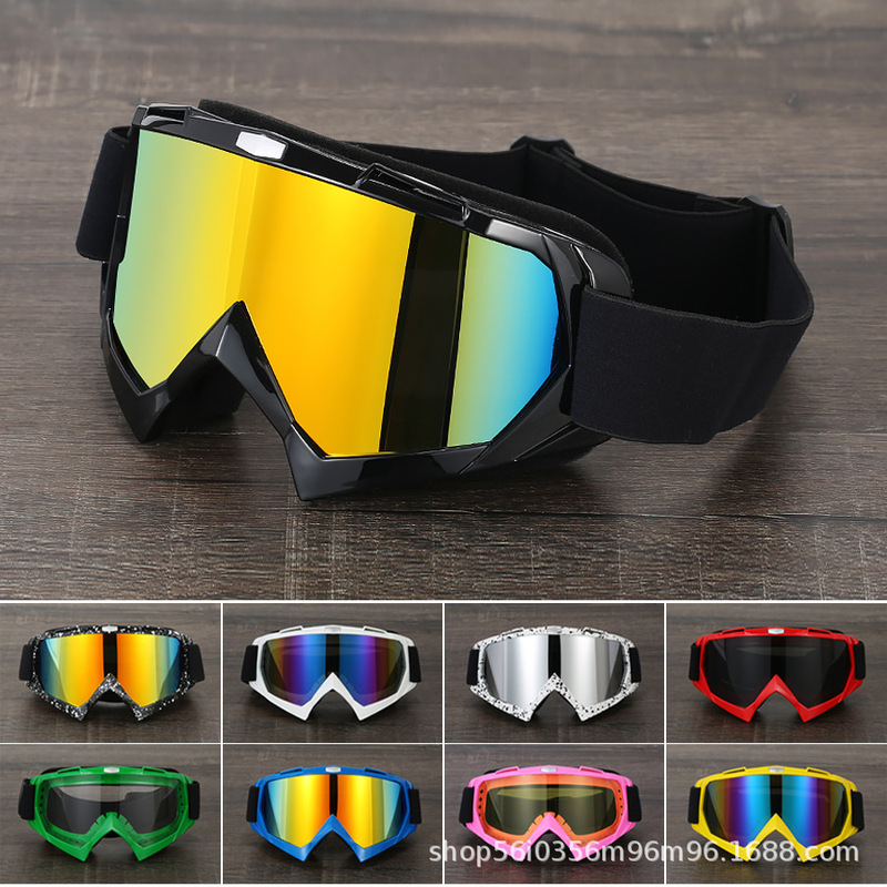 Spot Spray-Painted Off-Road Motorcycle Goggles, Retro Harley Motorcycle Outdoor Sports Cycling Goggles, Ski Eye