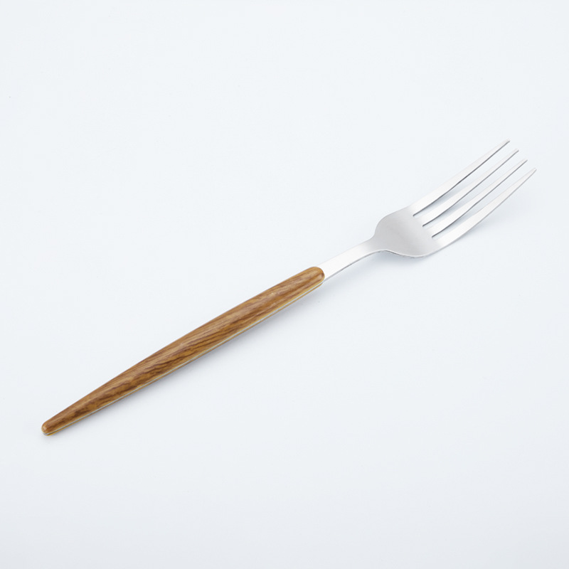뾰족한 손잡이가 달린 모조 스페이드 우드 메인 포크