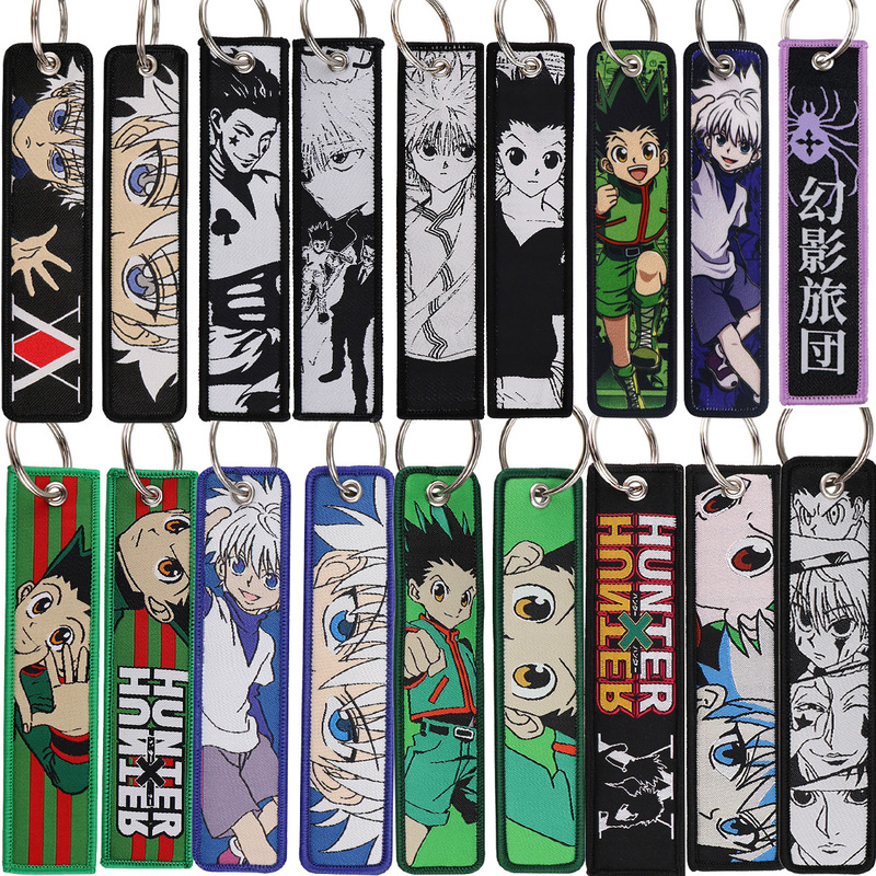 Cartoon Hunter Anime Woven Keychain Lanyard Campus Office Id Badge Holder Creative Weaving Fabric Art Cartoon Hunter Anime Woven Keychain Lanyard Campus Office Id Badge Holder Creative Weaving Fabric Art