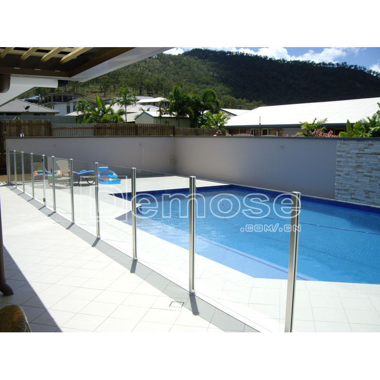 私家别墅泳池栏杆 院子不锈钢玻璃夹防护栏 隔离安全屏风阳台立柱