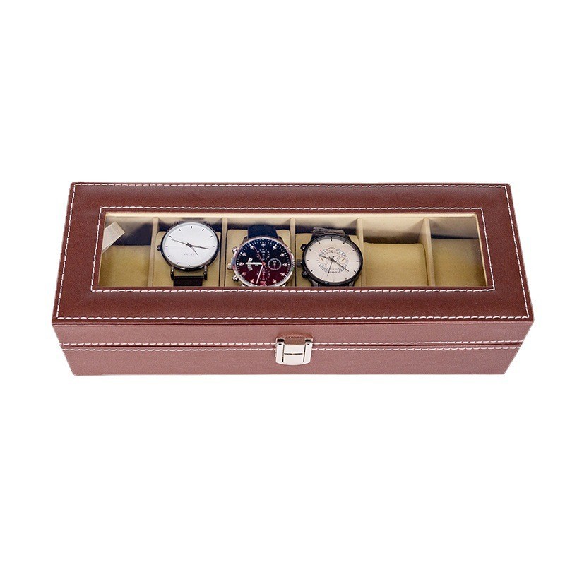 Caja de exhibición universal de cuero PU para relojes, embalaje portátil de alta gama para almacenamiento de múltiples relojes, ideal para dropshipping transfronterizo.