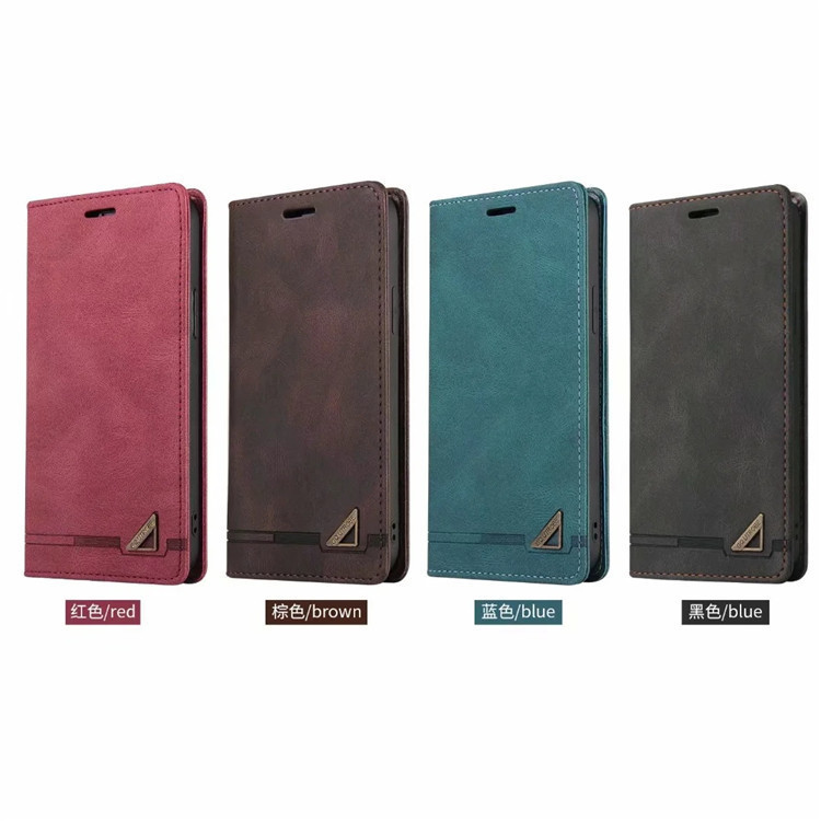 SuitAble for SAmsung S23 Skin-feel MAtte Mobile Phone Protective CAse NOTE20 Suction Flip CArd WAllet A53 LeAther CAse