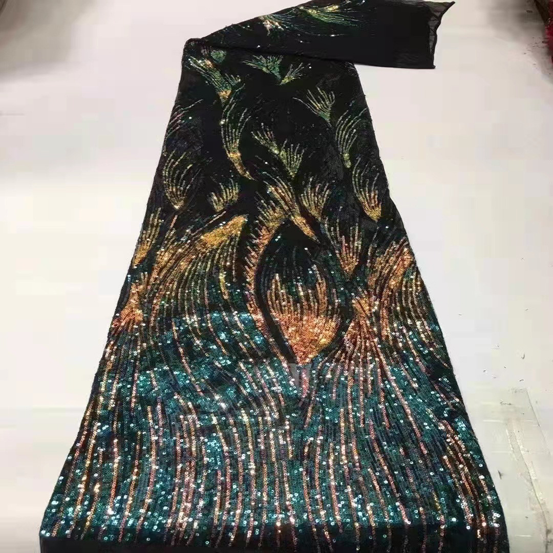 Tela de encaje nupcial bordado vestido de novia de comercio exterior europeo y americano tela de lentejuelas JX2030