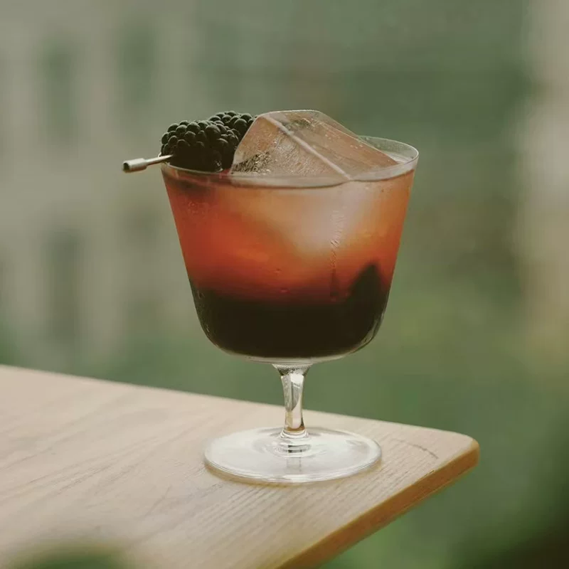 Classic cocktail light and thin glass wineglass, tea cup