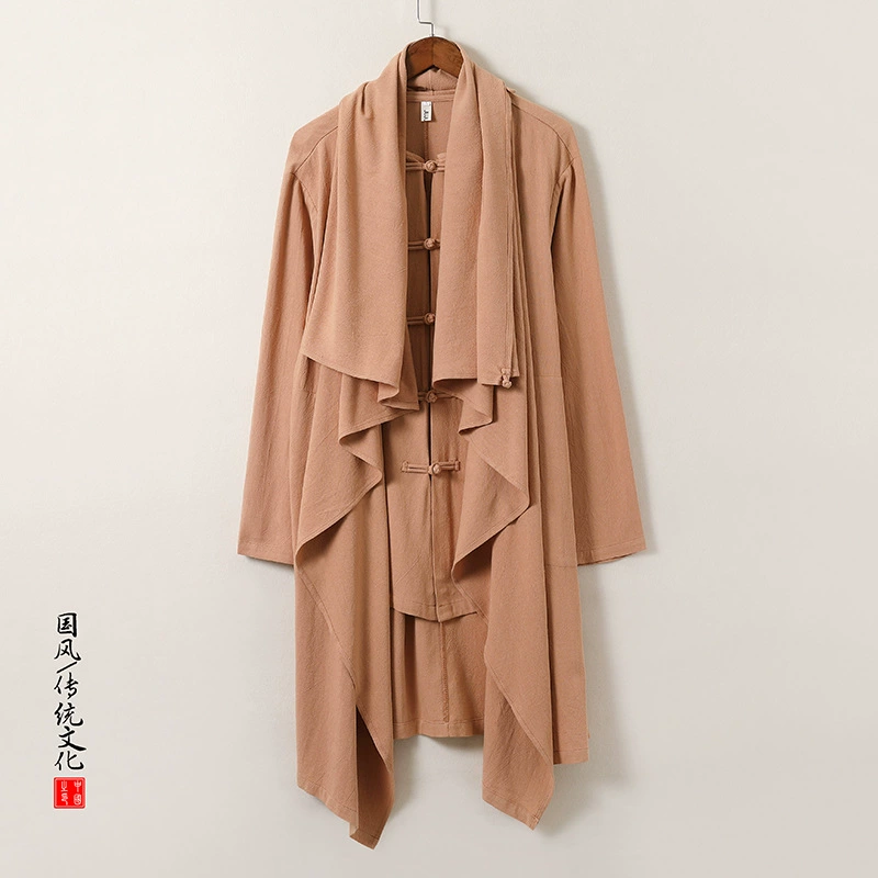 2023 осень и зима Новое мужское белье в китайском стиле и Hanwear Тренч домохозяйки костюм Тан Античный стиль медитация поддельные две рубашки