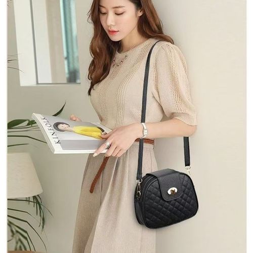 Ladies Single Shoulder Diagonal Mini Bag 2025 Spring Fashion Checkered Women's Bag Triple Small Round Bag for Women