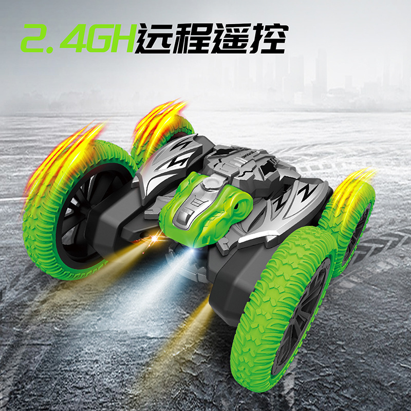 Nuevos productos de spray dinosaurio controlado remoto truco 360 giratorio camión volquete juguete de deformación de coche controlado remoto al por mayor