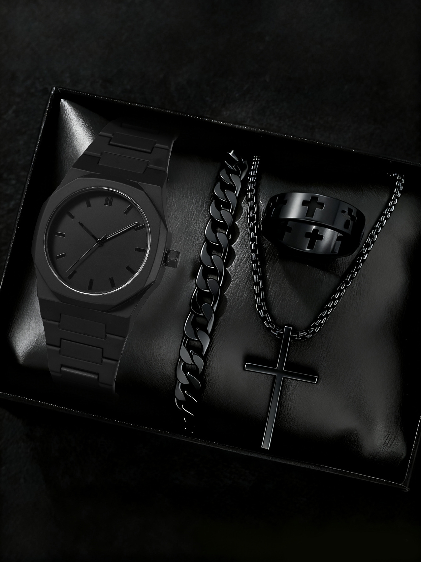 Black case black dial black bar set 3