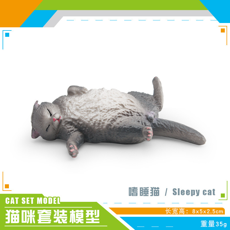 Mascotas transfronterizas modelo de gato juguete de simulación de gato borracho gato dormido gato acostado de lado gato blanco decoración de gato naranja adornos estáticos