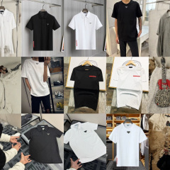 跨境正确版普家三角春夏宽松T恤男士百搭圆领套头休闲新款25短袖