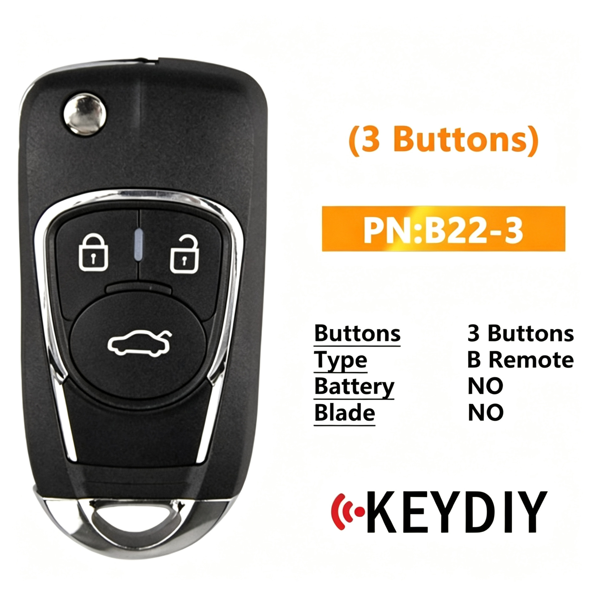 KEYDIY B22-3 KD sub-controller, a 3-button universal car remote key, for cross-border and international markets