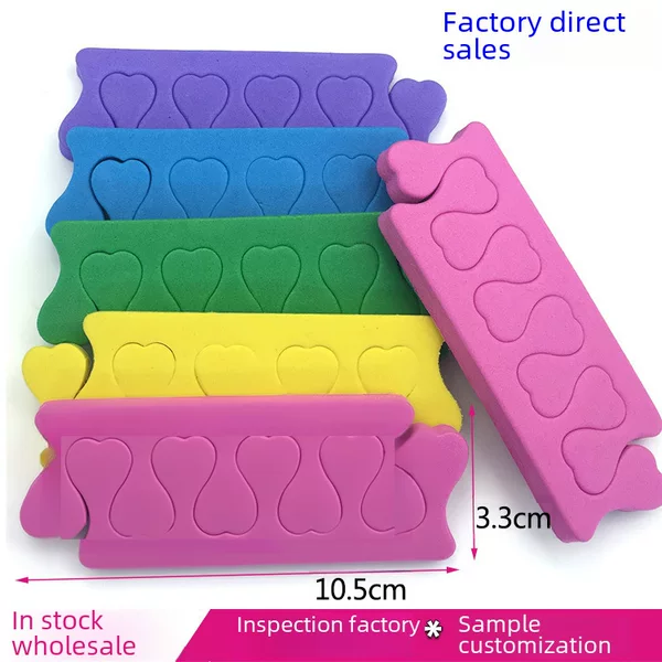 Nail Art Tool Heart-Shaped Finger Separator Sponge Toe Separator Odorless Sandpaper for Manicure and Pedicure Double-Sided Design