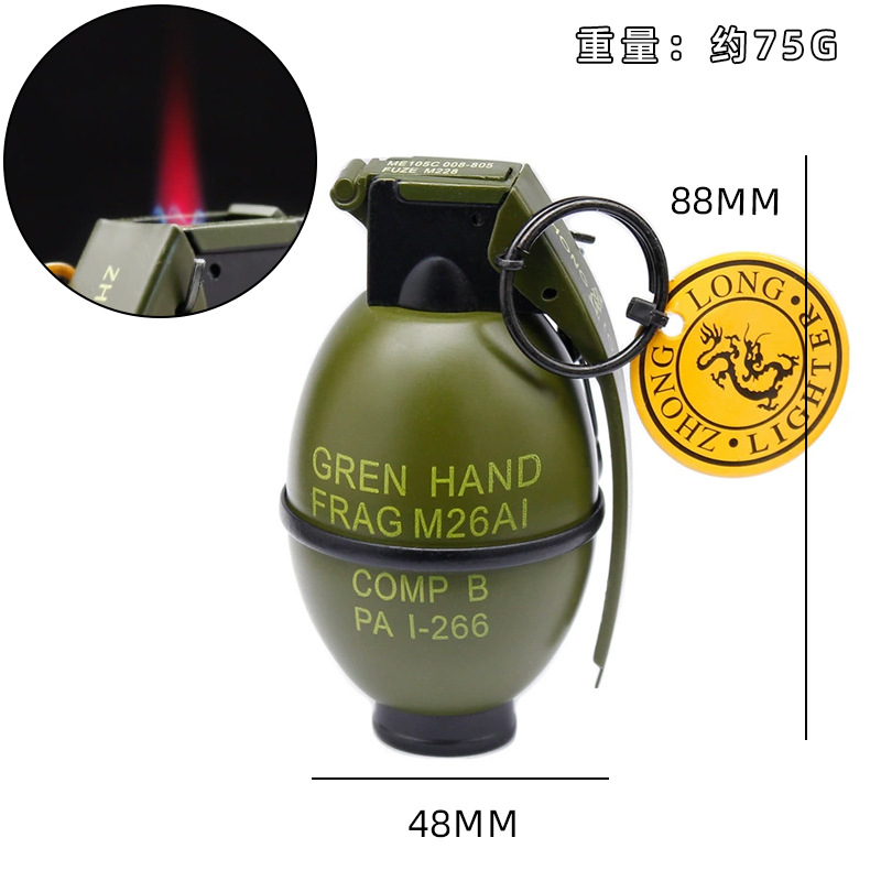 Zhonglong creativo inflable directo encendedor a prueba de viento llama roja adornos personales tabaco de metal al aire libre al por mayor