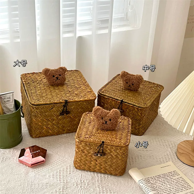 Коробка-стойка под бутылку бренда, подарочная коробка, корзина для хранения, с маленькими медведями