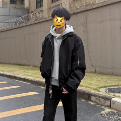 黑色ma1美式飞行夹克男秋季cleanfit短款廓形外套痞帅翻领棒球服