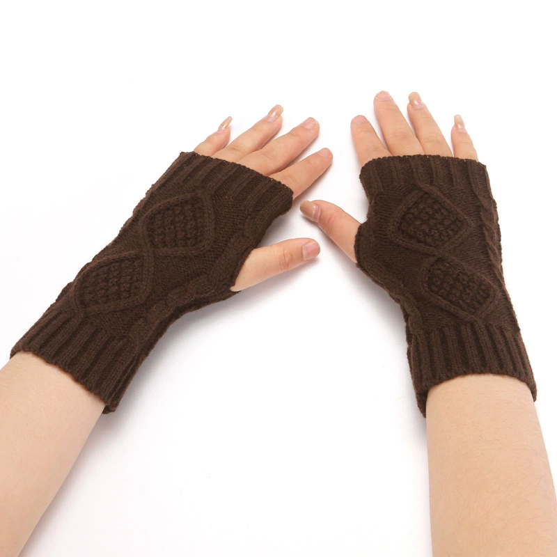 Knitted gloves, winter woolen demi-season keep warm set for beloved, (Cross-border trading), fingerless
