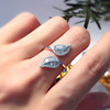 Huitan Cross -border Lazada hot -selling new exquisite leaf -shaped openings, light luxury high -level full -yam leaf rings