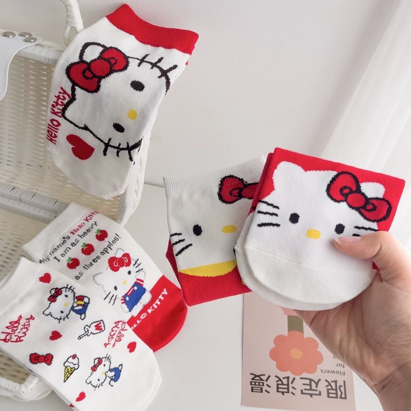 Hello Kitty, (Оптовые), японские мультяшные носки до колена, средняя длина, (Физикалы)