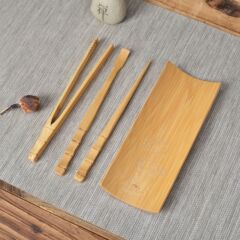 福建メーカー竹製茶則四点セット茶匙茶スコップ茶茶針茶道部品卸売り