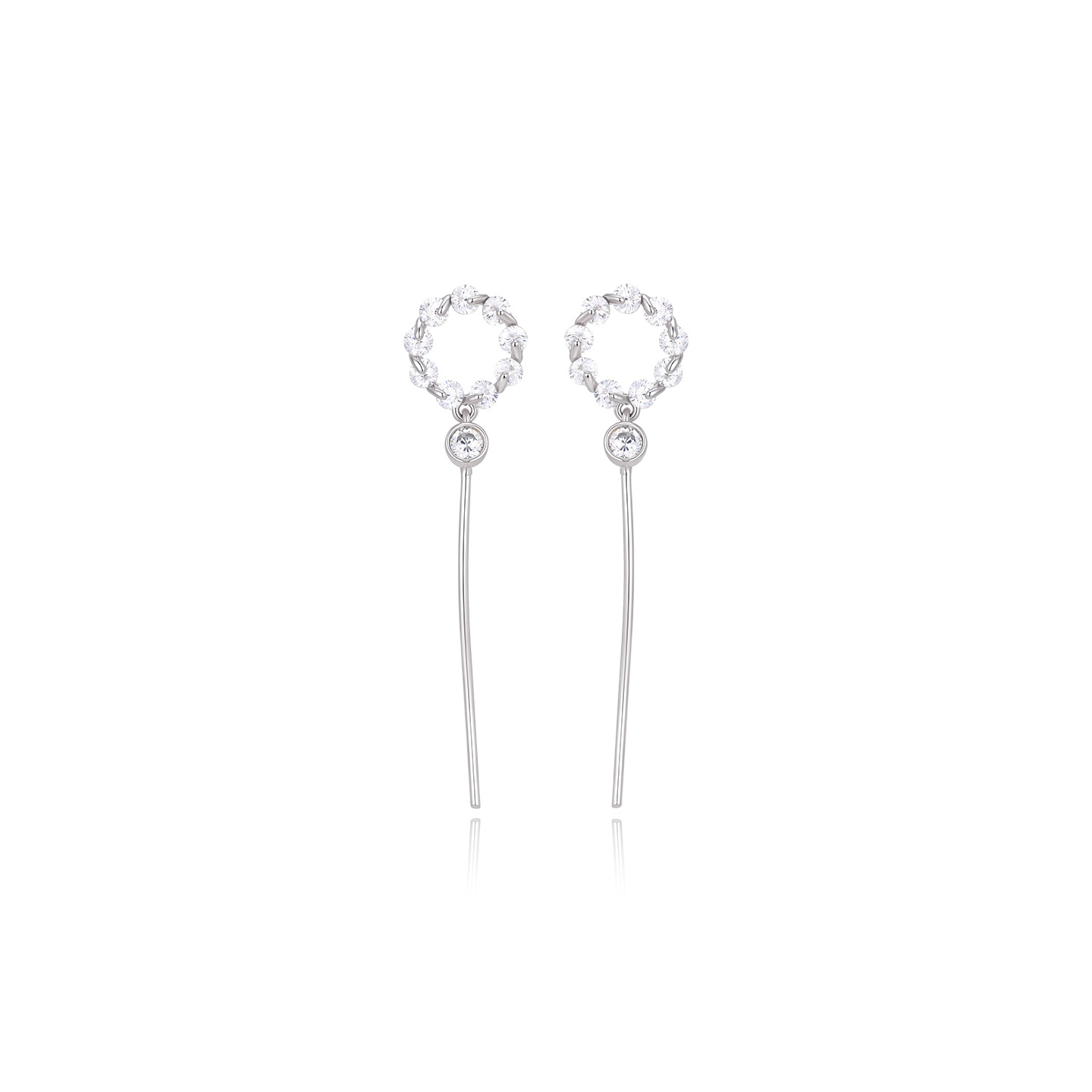 Xuping línea geométrica redonda simple orejas de brida aleación de cobre chapado en blanco en el viento de moda orejas para mujeres