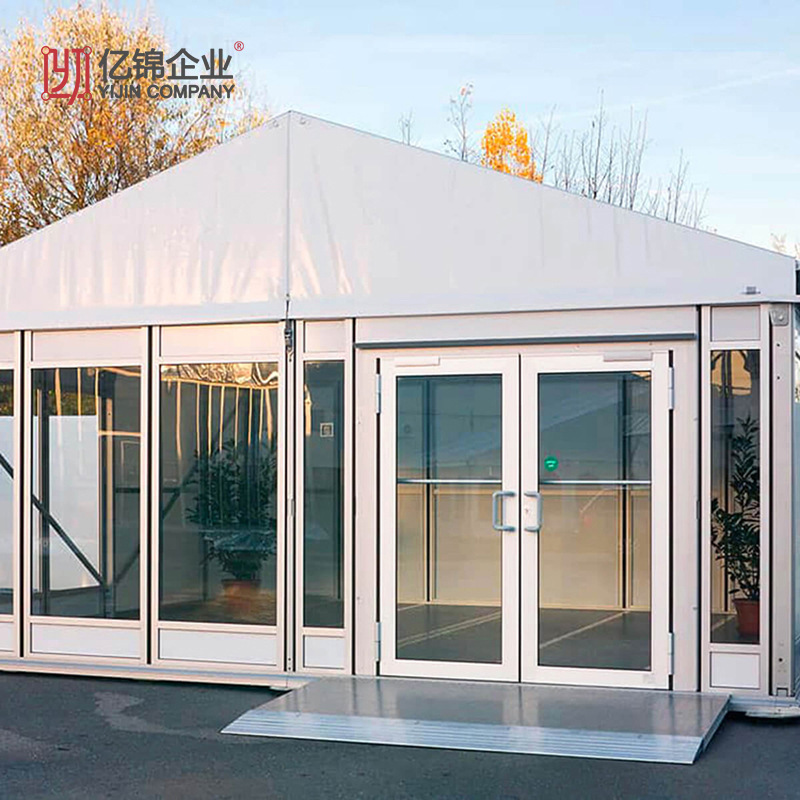 推拉开关玻璃门篷房遮阳挡雨大型人字顶展览展会欧式活动篷房厂家