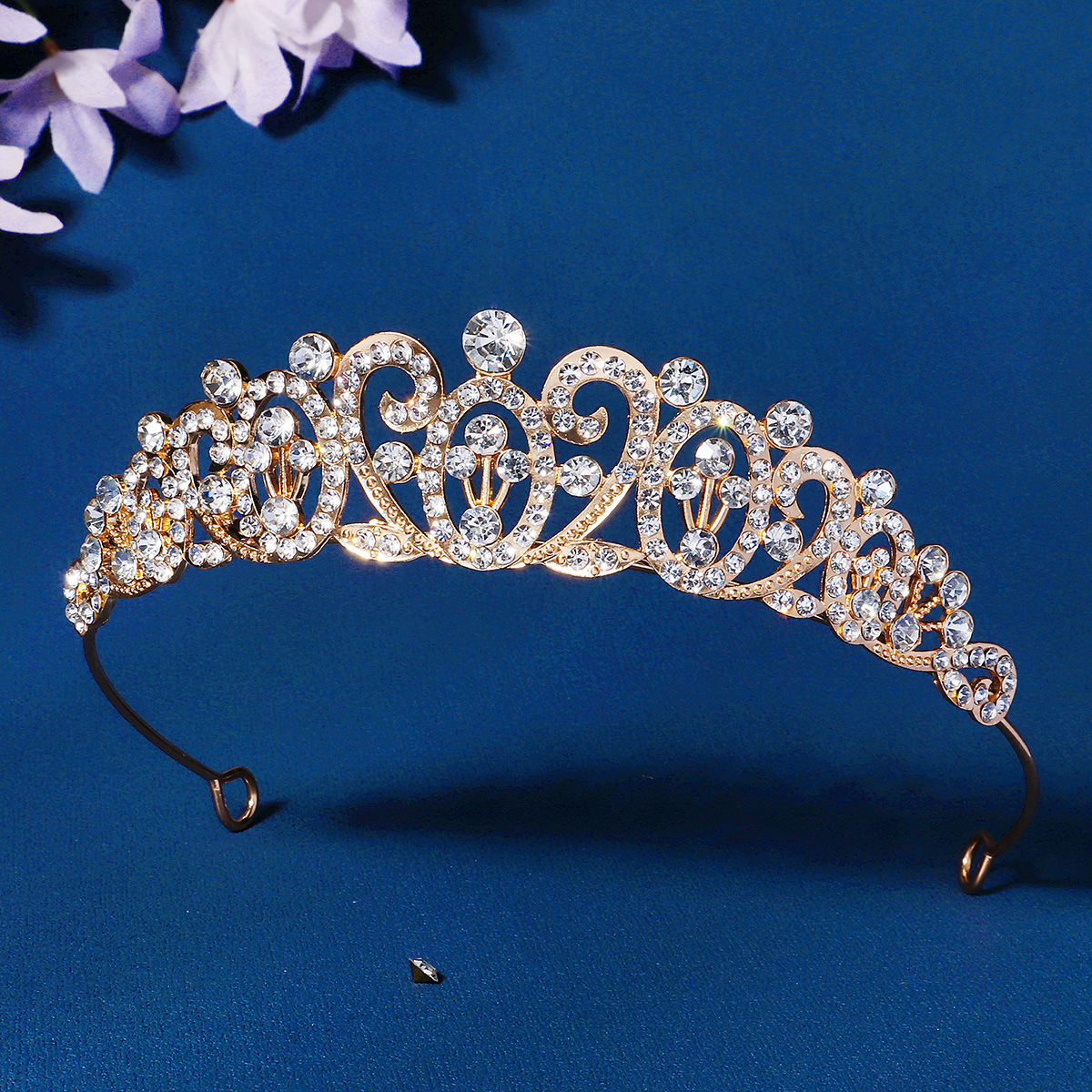 European And American Retro Light Luxury Bridal Crown Tiara,Versatile Wedding Accessories,Children's Crown Headband,Alloy Rhinestone Crown