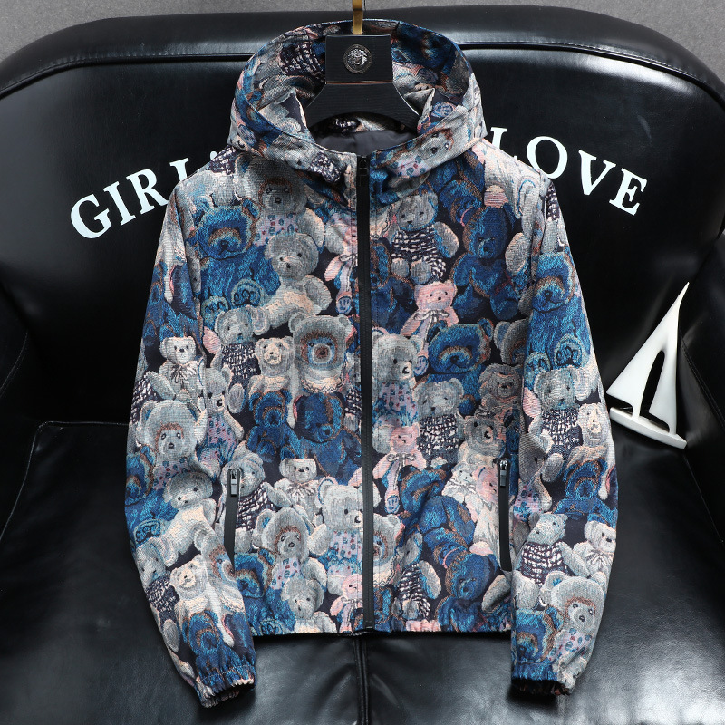 European Plus-Size Men's Spring and Autumn Thin Jacket Casual Men's Hooded Oversized Sun Protection Jacket