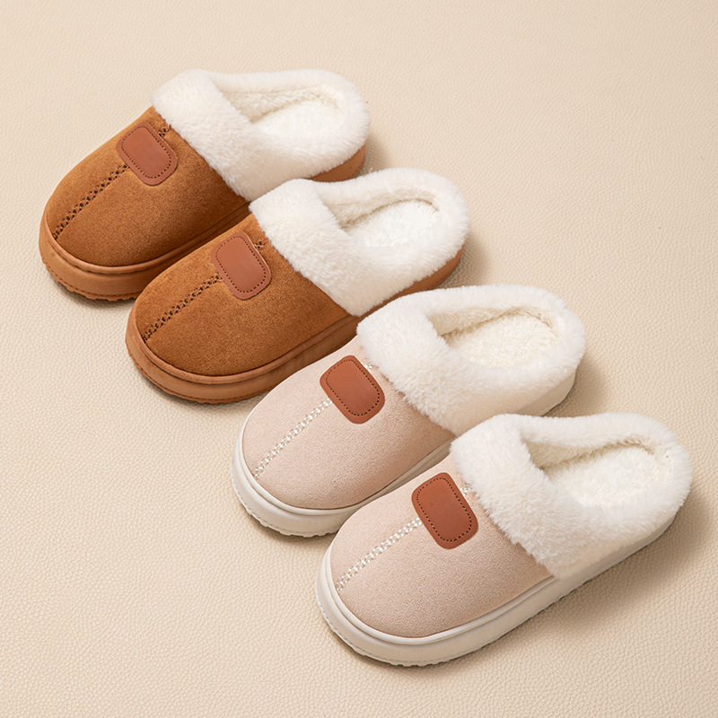 2026 Autumn/Winter Women's Indoor Wear Furry Snow Fluffy Non-Slip Thick-Soled Cotton Slippers for Outdoor Wear, Warm Winter Women's Shoes