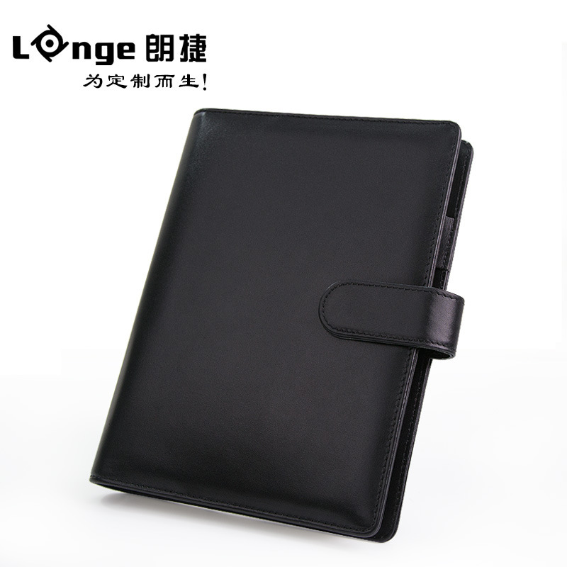 Caja de regalo de cuaderno de hojas sueltas de cuero de vaca de doble capa A5 de alta gama para BOSS Business Bloc de notas cuaderno de hojas sueltas