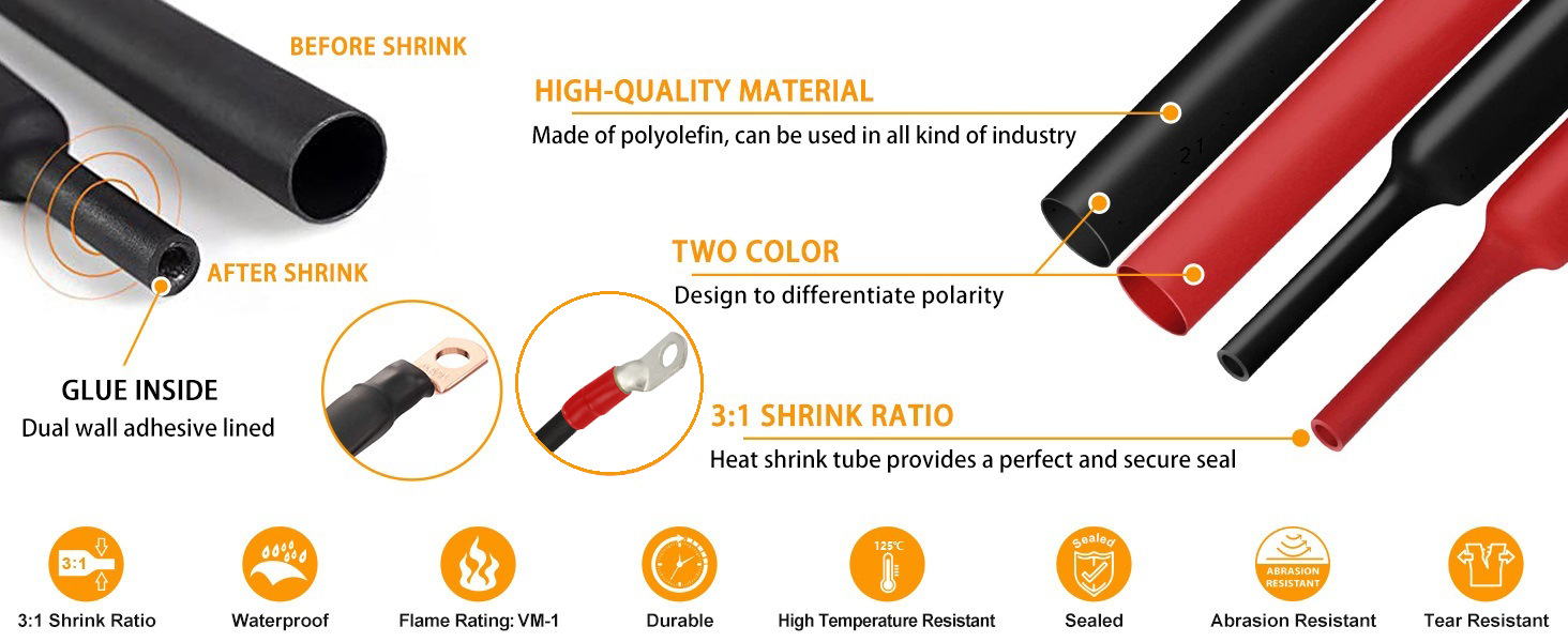 Heat Shrink Tubing 3:1 Ratio Adhesive Lined