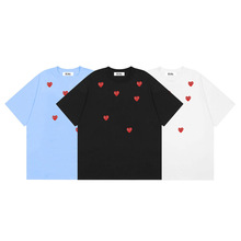 日系潮牌Comme des Garcons川久保玲 多爱心印花休闲男女短袖T恤
