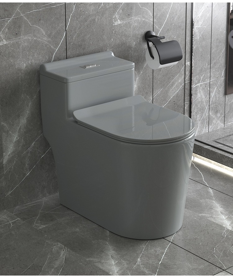 Grey toilet, large-diameter siphonic toilet, colorful and popular toilet, small-sized apartment source factory wholesale one piece undefined