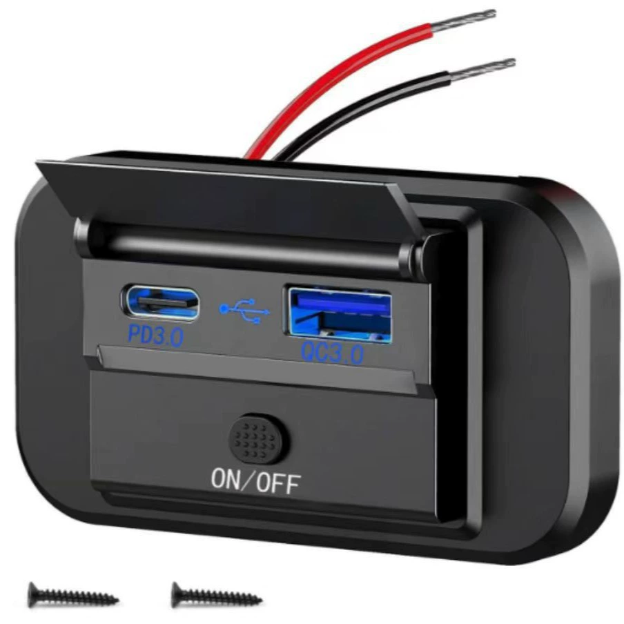 Автомобильная модификация USB сотовый телефон зарядное устройство быстрая зарядка Type-c автомобиль RV лодка QC3.0 легковой автомобиль PD зарядное устройство