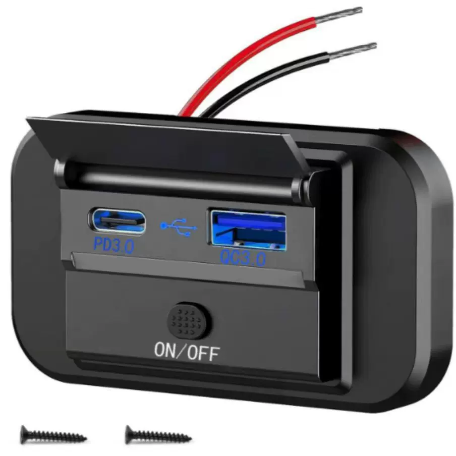 车载改装USB手机充电器快充Type-c汽车房车船QC3.0客车PD车充