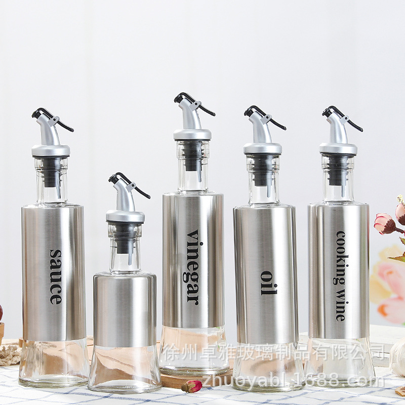 定制玻璃油瓶油壺按壓油壺廚房用品調味瓶調料瓶玻璃醬油醋瓶