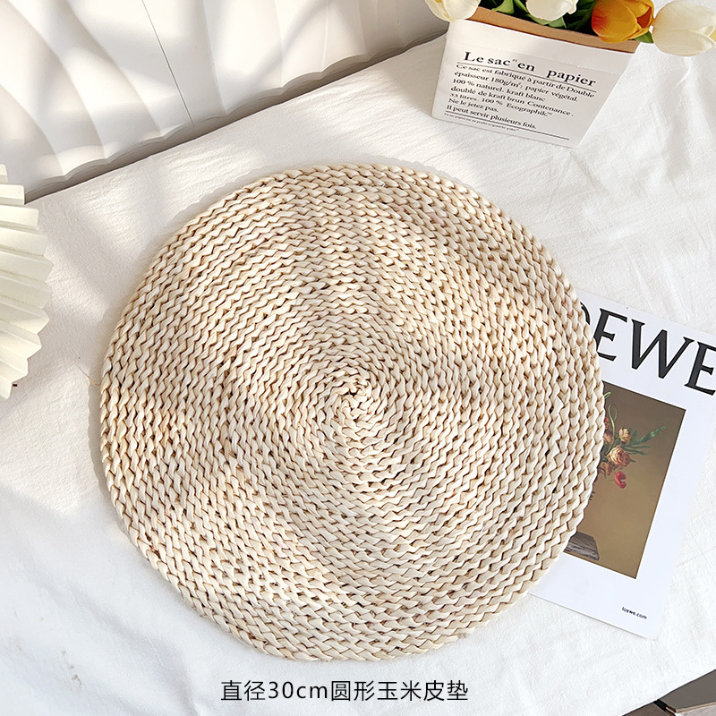노란색 옥수수 대형 원형 매트(직경 30cm)-0x0cm