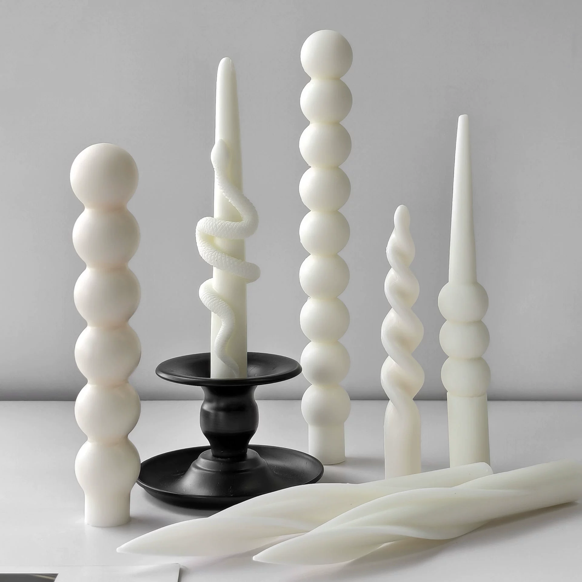 Silicone Candle Mold Set, European-Style Rotating Decorative Shapes, DIY Handmade Candles