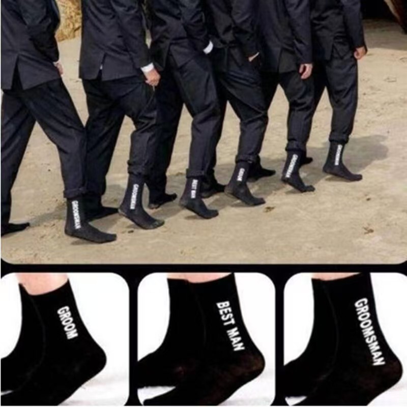 Creative Wedding Groom Socks Wish Aliexpress Foreign Trade Black Groomsman Socks in Stock New Style Creative Wedding Groom Socks Wish Aliexpress Foreign Trade Black Groomsman Socks in Stock New Style
