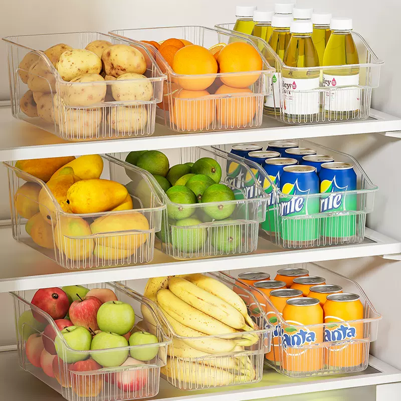食品级冰箱收纳盒厨房水果蔬菜储物盒高级透明把手家用鸡蛋收纳盒