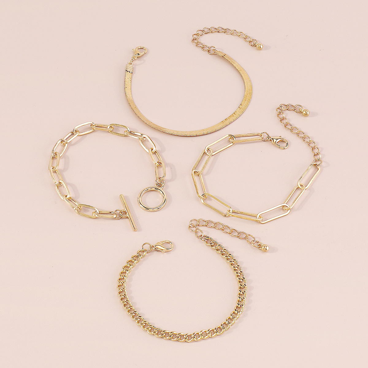 Simple Style Geometric Copper Bracelets Plating Copper Bracelets