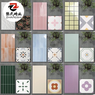 Nordic kitchen bathroom wall tile 300x 600 French fresh bathroom tile color bread brick Net red flower brick
