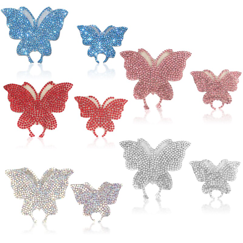 Cross-border Hot-selling Crystal Diamond-encrusted Butterfly Car Sticker Modified Diamond Sticker Motorcycle Helmet Luggage Gift Sticker