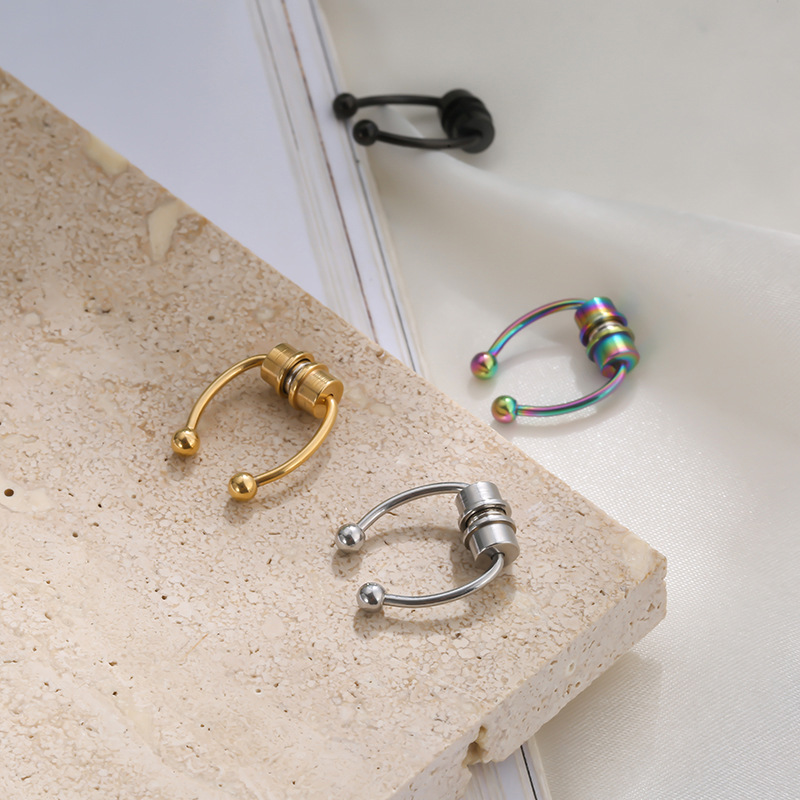 simple stainless steel magnet horseshoe ring titanium steel non-pierced nose clip