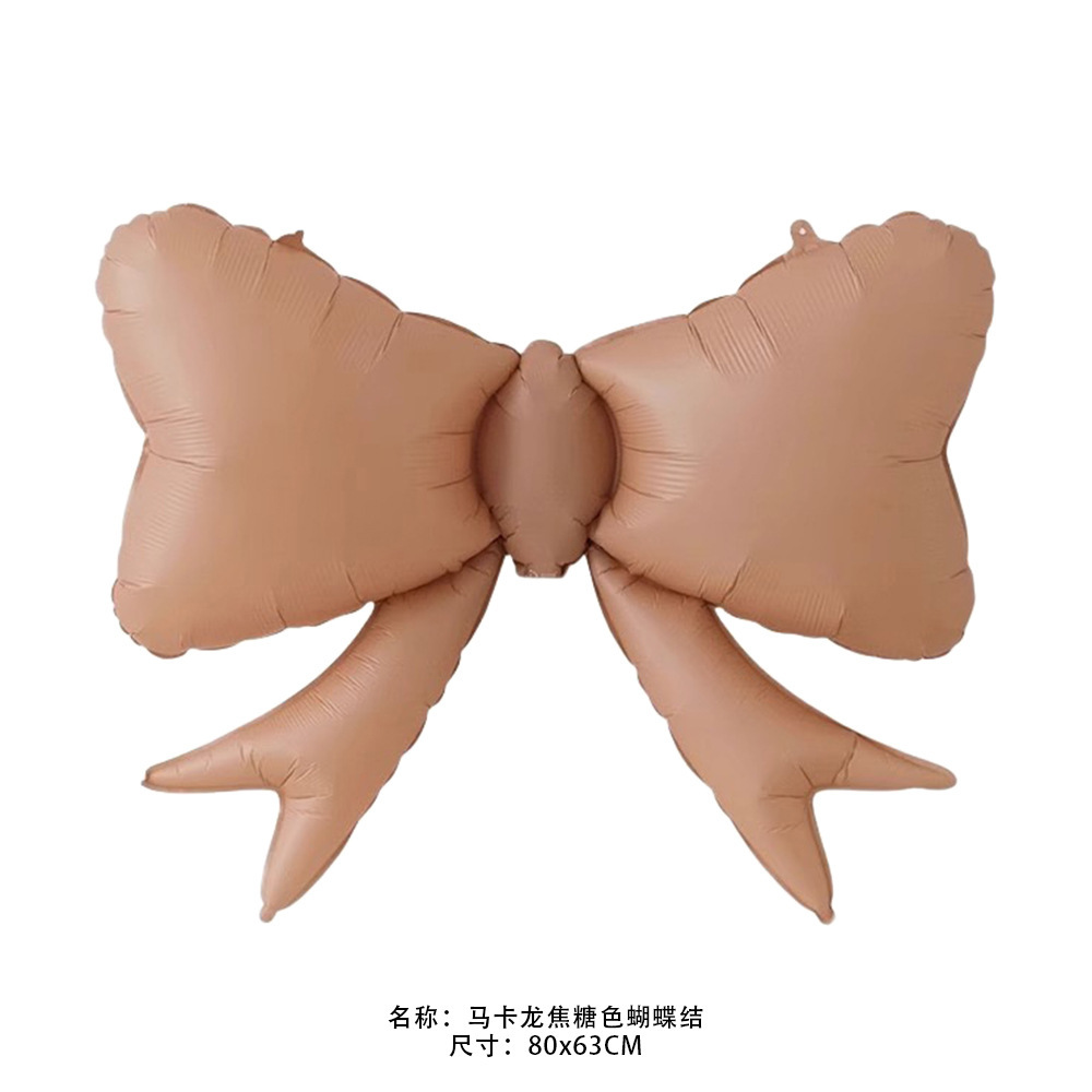 马卡龙焦糖色蝴蝶结