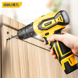 Deli tool lithium battery impact drill electric screwdriver impact gun drill battery multifunctional portable high-power electric drill