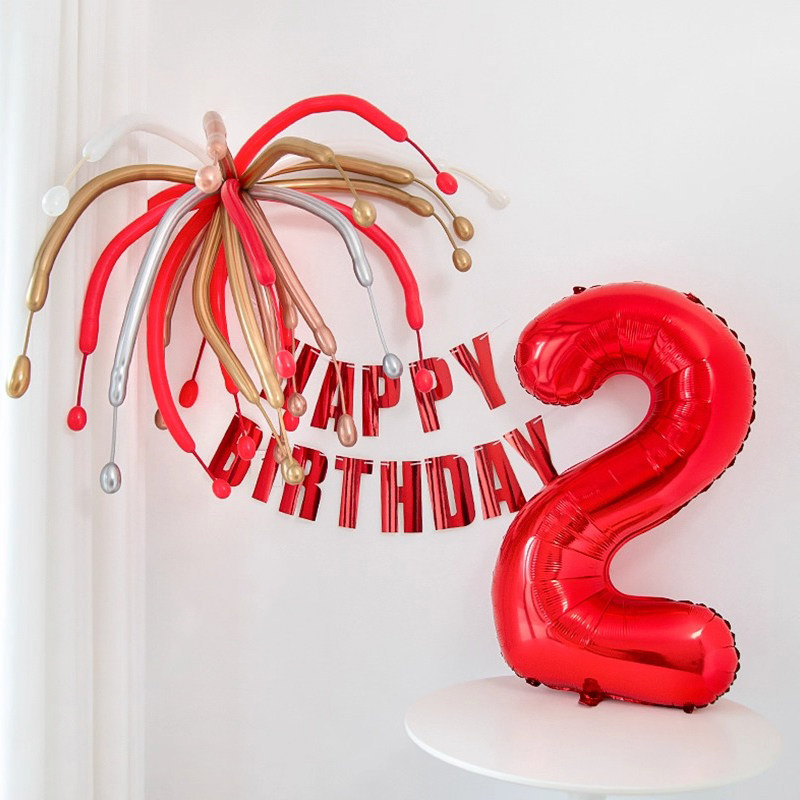 Cartel cumpleaños decoración 1 cumpleaños rojo y oro fuegos_voghion.com