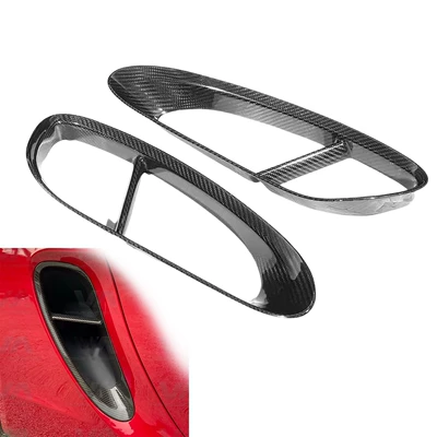 Suitable for Porsche 981 Boxster carbon fiber side air outlet dry carbon fiber fender side air outlet (Other Automotive Exterior Supplies)
