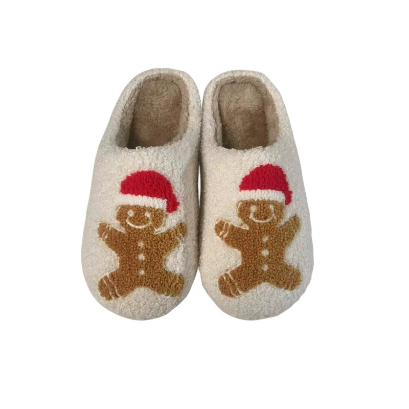 2024 Трансграничные пряничные люди взрывные зимние хлопковые тапочки женские оптовые домашние плюшевые теплые тапочки